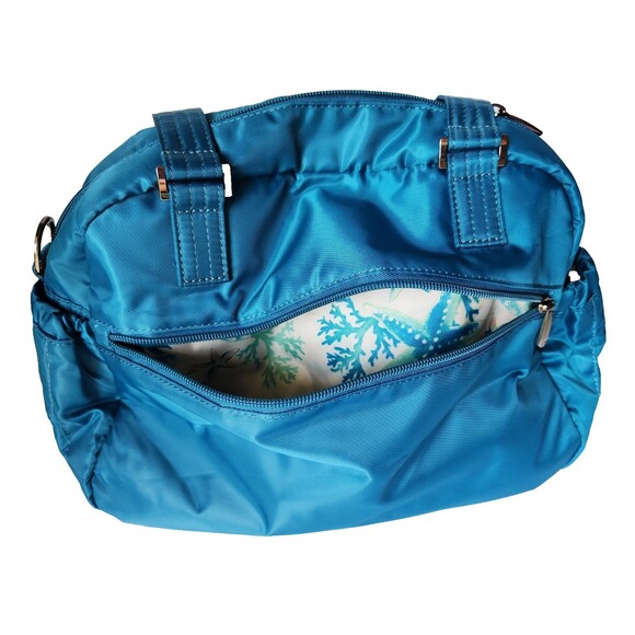 Lug Jumper Carry-All Tote Travel Bag Purse Ocean Blue Removeable Adj Strap RFID - Picture 8 of 14